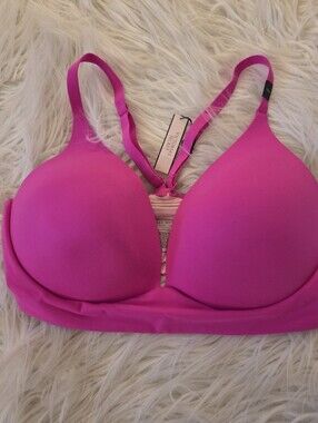 Body By Victoria Lightly Lined Plunge Bra Bright Pink